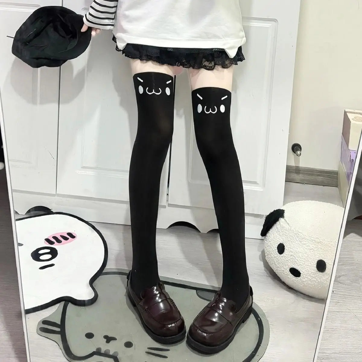 Printed Cartoon Stockings Girls Knee High Socks