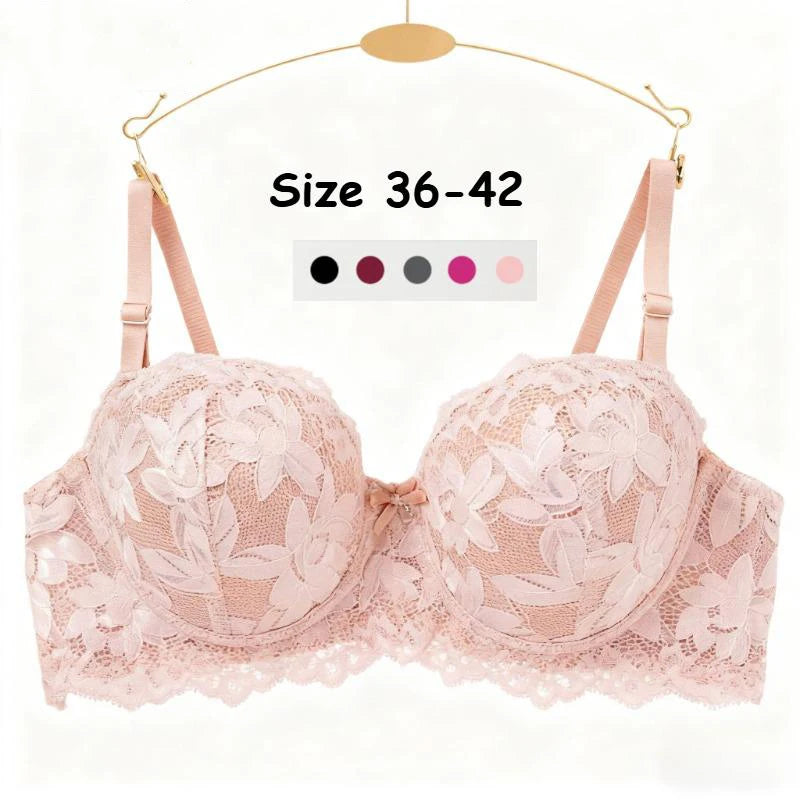 Women's Push Up Half Cup Bras French Lace Floral Bralette