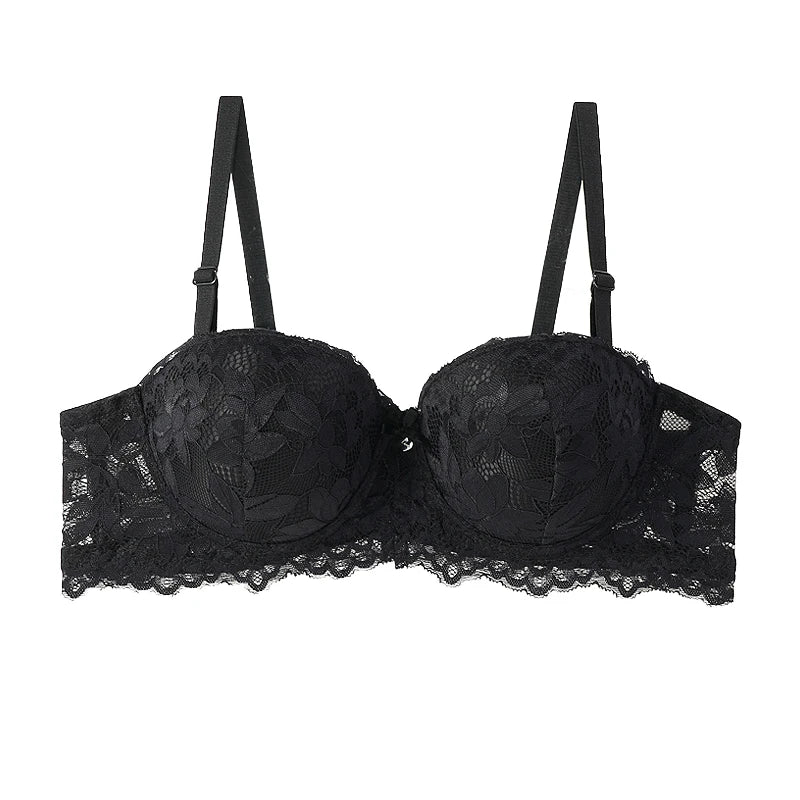 Women's Push Up Half Cup Bras French Lace Floral Bralette