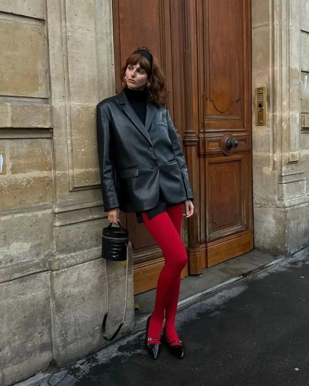 Women's Red Tights Slim Stockings