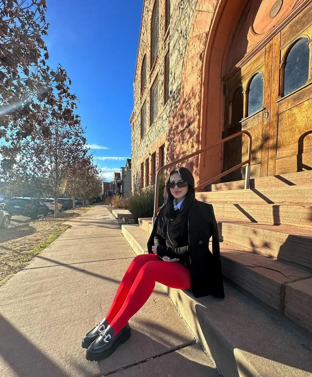 Women's Red Tights Slim Stockings