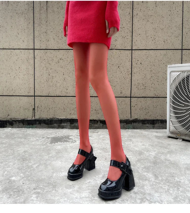 Women's Red Tights Slim Stockings