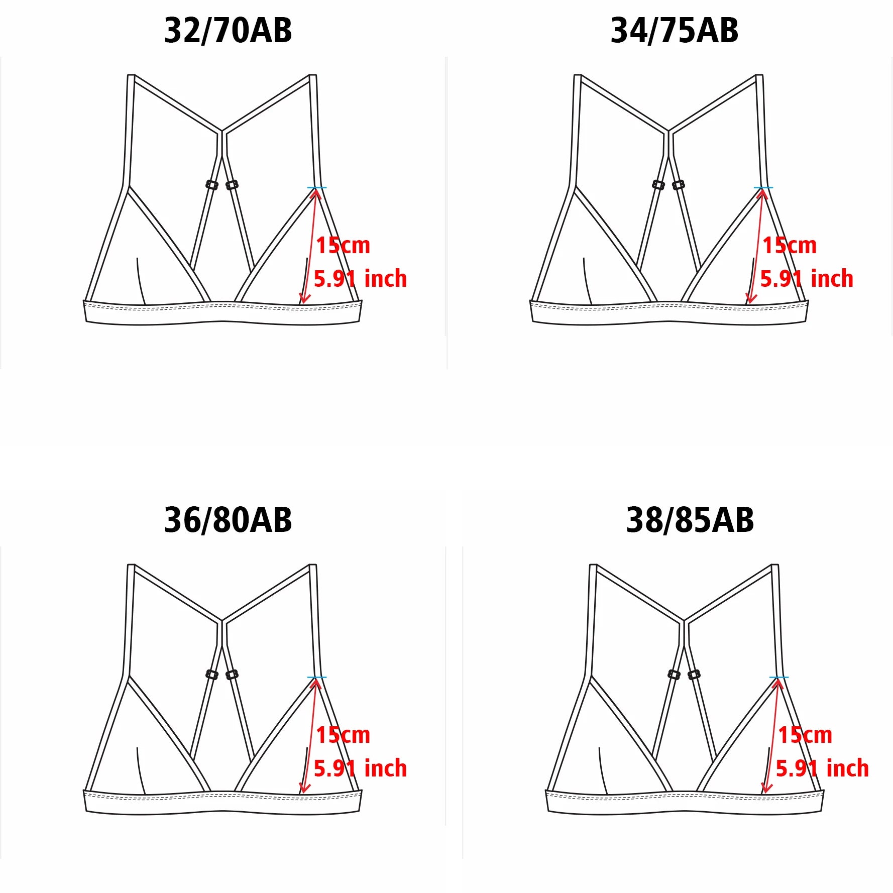 Women's AB Cup Bra Wireless Comfortable V-Bra