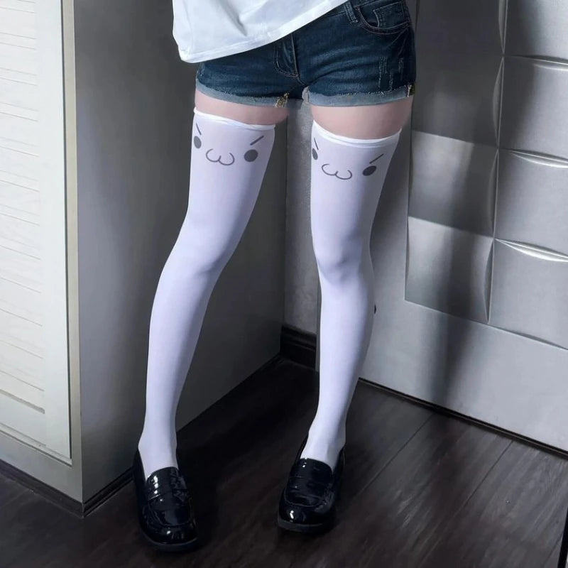 Printed Cartoon Stockings Girls Knee High Socks