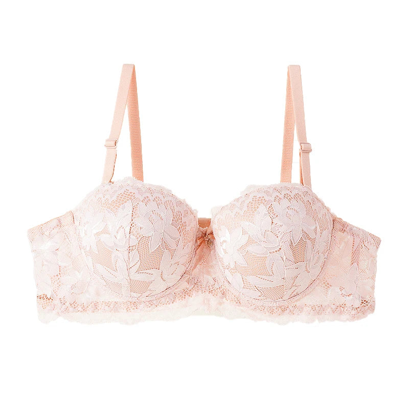 Women's Push Up Half Cup Bras French Lace Floral Bralette