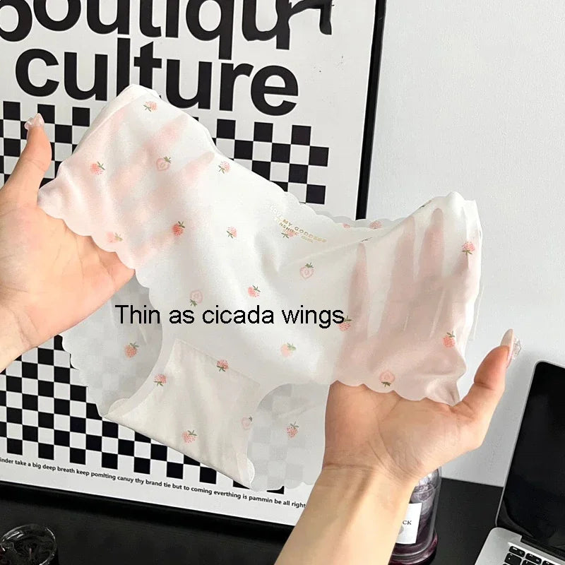 Strawberry Ice Silk Panties