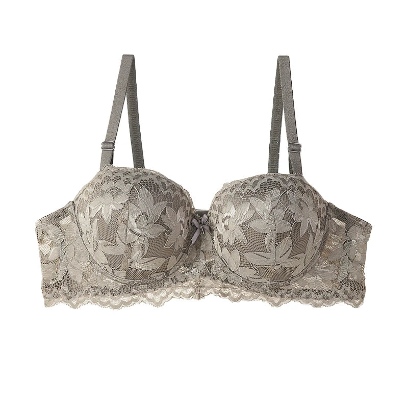 Women's Push Up Half Cup Bras French Lace Floral Bralette