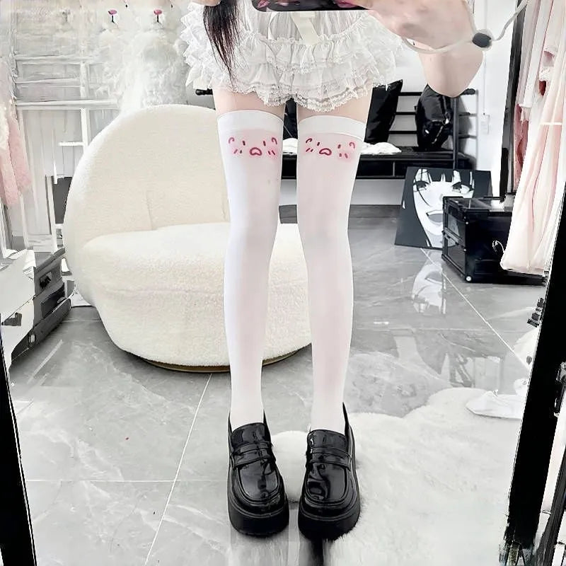 Printed Cartoon Stockings Girls Knee High Socks