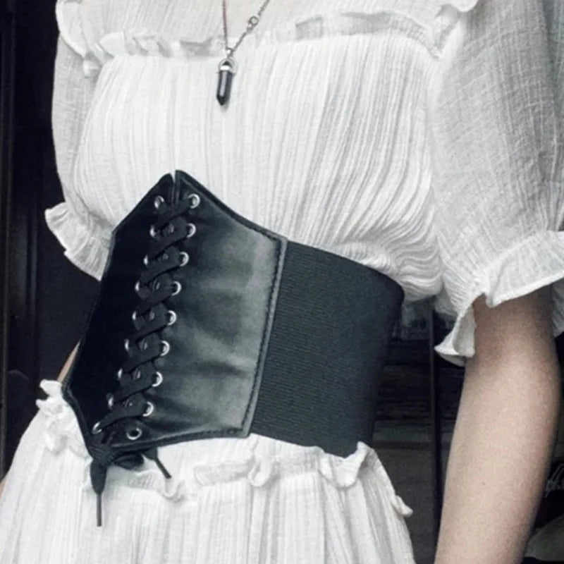 Faux Leather Corset Belt