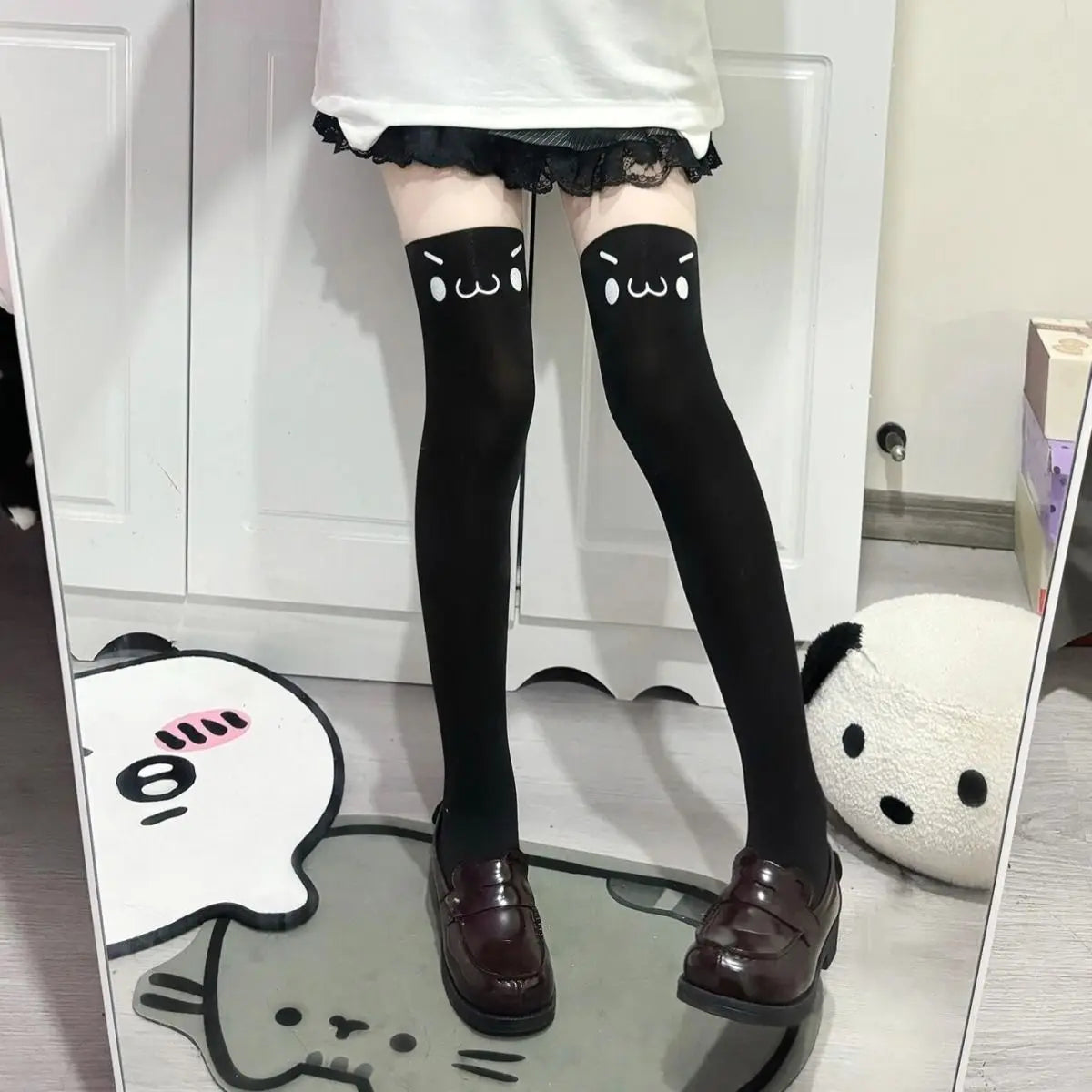 Printed Cartoon Stockings Girls Knee High Socks