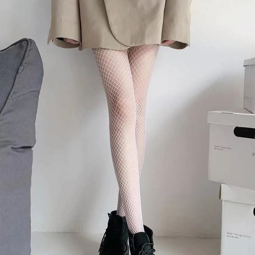 Women's Long Fishnet Black Tights Lingerie