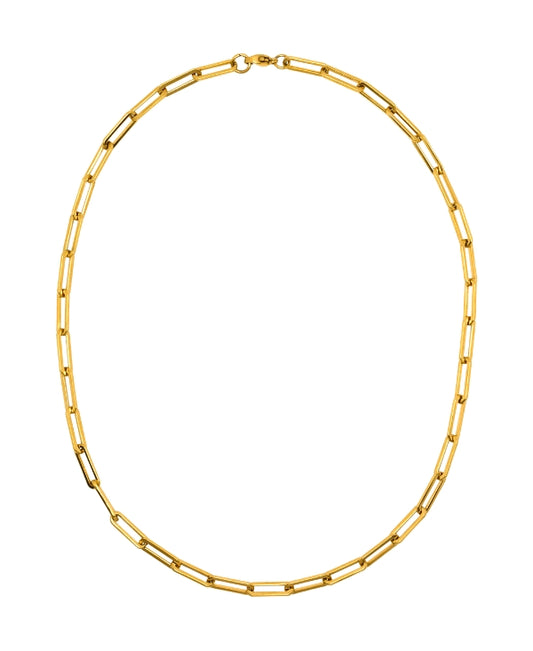Minimalist Flat Gold-Plated Chain Necklace